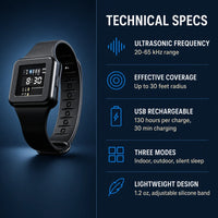 Ultrasonic Mosquito Repellent Wristband with Time Display