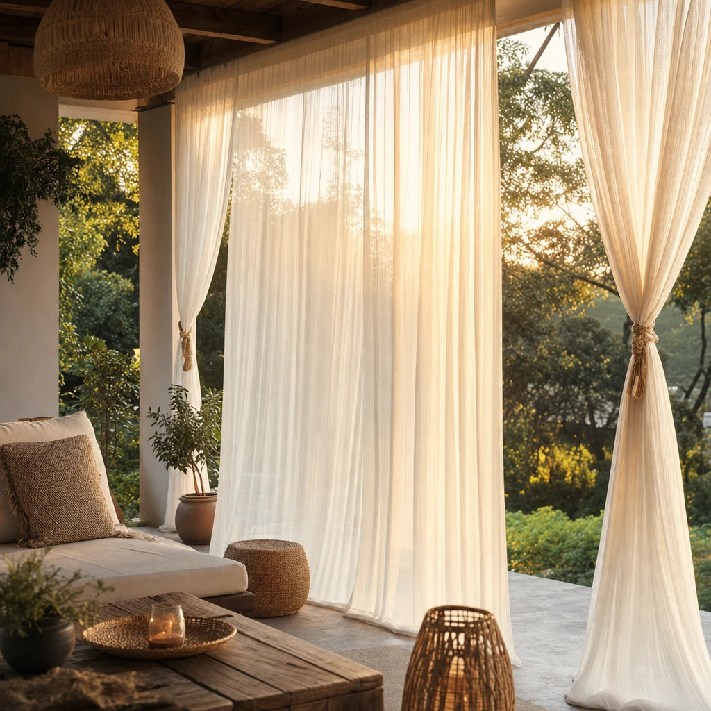 Block 1 — White Sheer Voile Curtains