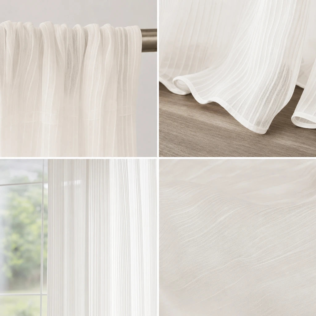 Block 2 — White Sheer Voile Curtains